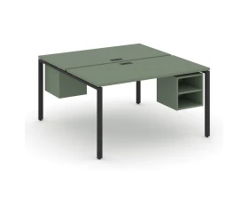 Рабочая станция 2 сторонняя с подвесными тумбами на 2 места CN.DRS-107 1380x1480x750 Концепт / Concept images