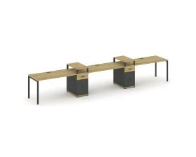 Рабочая станция 3 места с 2 опорными тумбами CN.ORS-455 W 4580x720x917 Концепт / Concept images