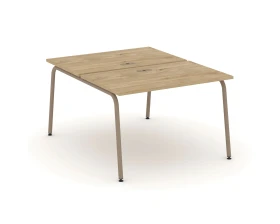 Рабочая станция на 2 места с лючком на круглой трубе 118x150x75 Эстетика / Estetica images