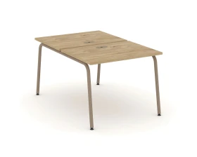 Рабочая станция на 2 места с лючком на круглой трубе 98x150x75 Эстетика / Estetica images