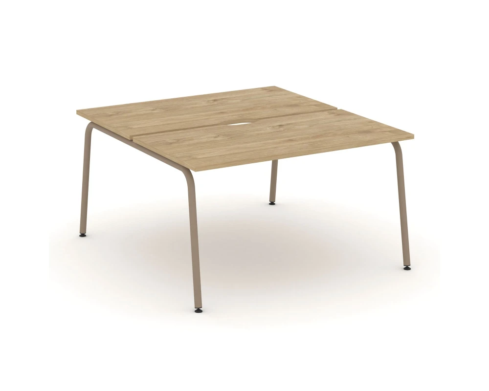 Рабочая станция на 2 места с вырезом на круглой трубе 138x150x75 Эстетика / Estetica