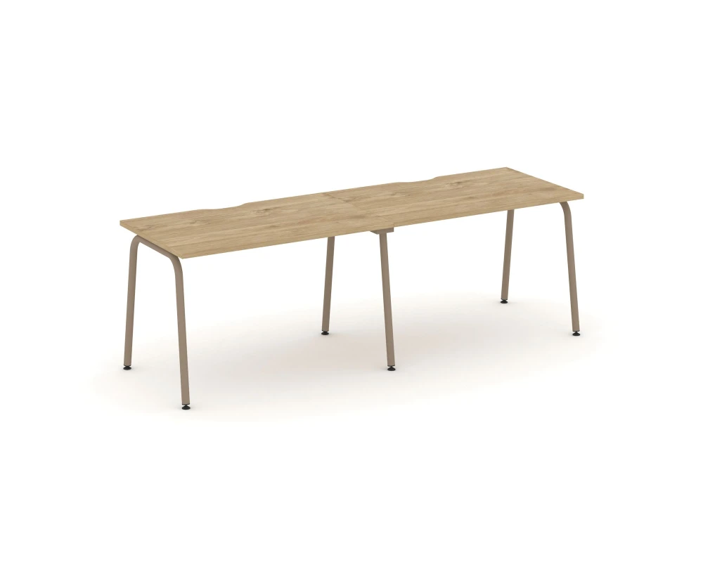 Рабочая станция на 2 места с вырезом на круглой трубе 236x73x75 Эстетика / Estetica