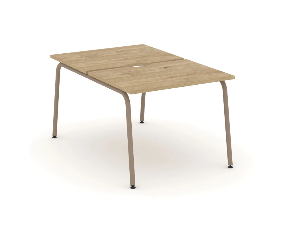 Рабочая станция на 2 места с вырезом на круглой трубе 98x150x75 Эстетика / Estetica