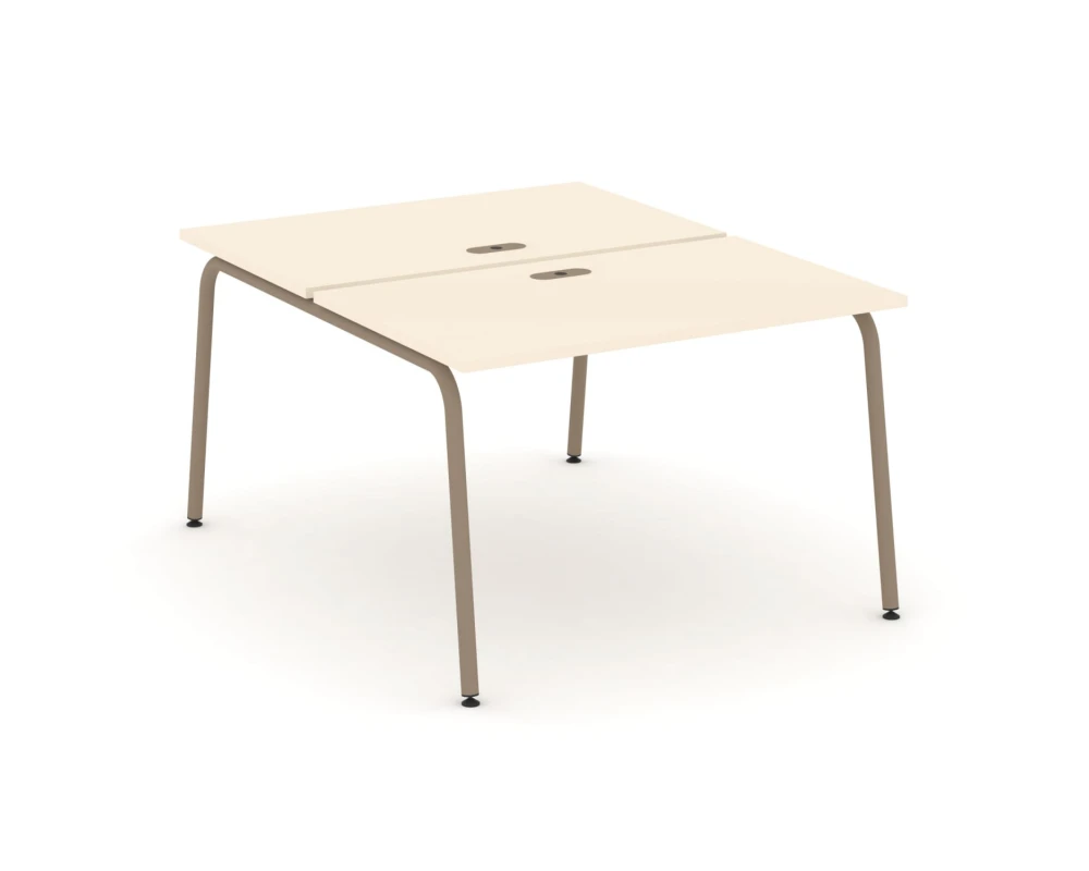 Рабочая станция на 2 места с лючком на круглой трубе 118x150x75 Эстетика / Estetica