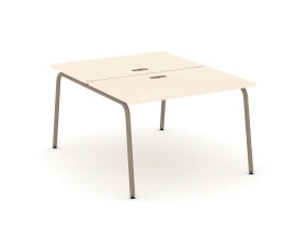 Рабочая станция на 2 места с лючком на круглой трубе 118x150x75 Эстетика / Estetica images