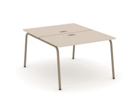 Рабочая станция на 2 места с лючком на круглой трубе 118x150x75 Эстетика / Estetica images