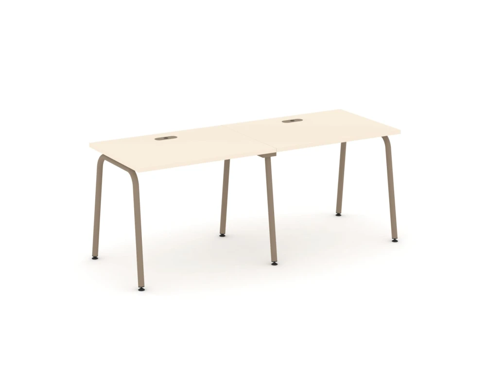 Рабочая станция на 2 места с лючком на круглой трубе 196x73x75 Эстетика / Estetica