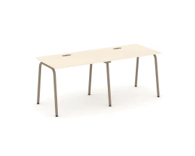 Рабочая станция на 2 места с лючком на круглой трубе 196x73x75 Эстетика / Estetica images