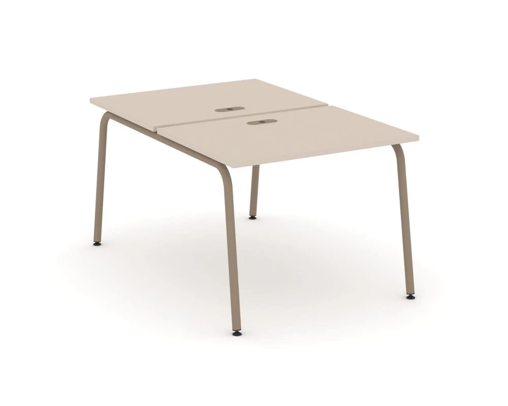 Рабочая станция на 2 места с лючком на круглой трубе 98x150x75 Эстетика / Estetica