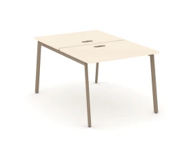 Рабочая станция на 2 места с лючком на плоскоовальной трубе 98x150x75 Эстетика / Estetica images