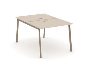 Рабочая станция на 2 места с лючком на плоскоовальной трубе 98x150x75 Эстетика / Estetica images