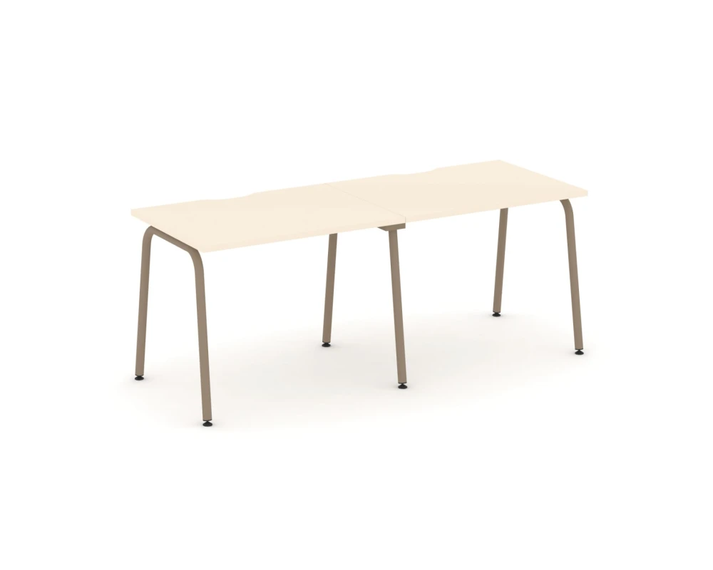 Рабочая станция на 2 места с вырезом на круглой трубе 196x73x75 Эстетика / Estetica