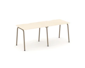 Рабочая станция на 2 места с вырезом на круглой трубе 196x73x75 Эстетика / Estetica images