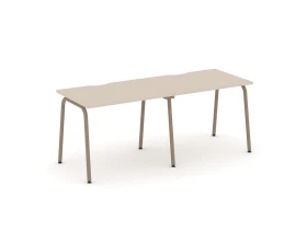 Рабочая станция на 2 места с вырезом на круглой трубе 196x73x75 Эстетика / Estetica images