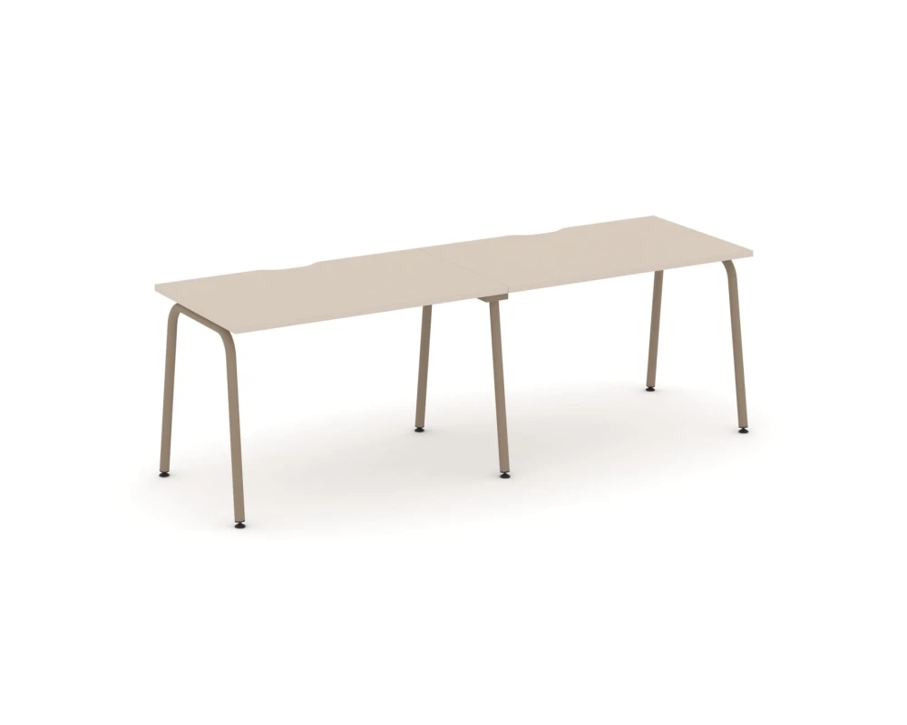 Рабочая станция на 2 места с вырезом на круглой трубе 236x73x75 Эстетика / Estetica