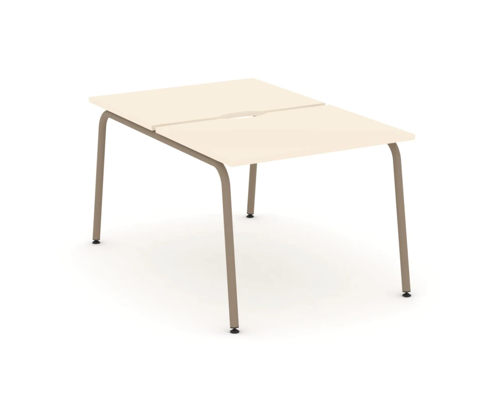 Рабочая станция на 2 места с вырезом на круглой трубе 98x150x75 Эстетика / Estetica