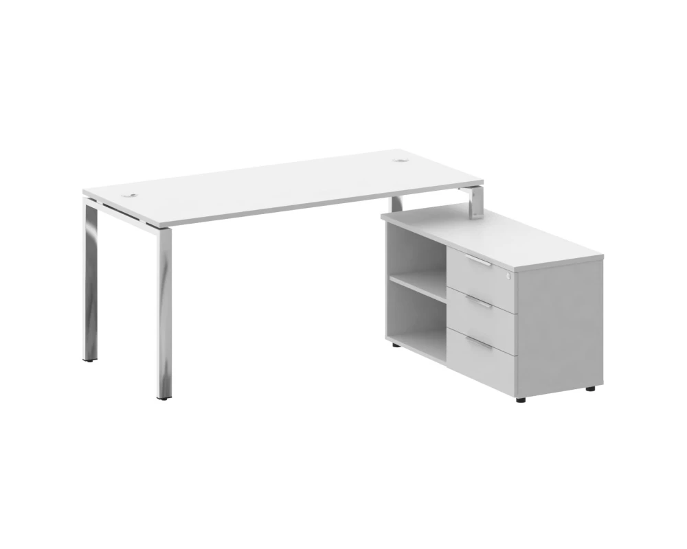 Стол рабочий руководителя с опорной тумбой правый 1700x1520x750 Метал Систем Директ / Metal System Direct