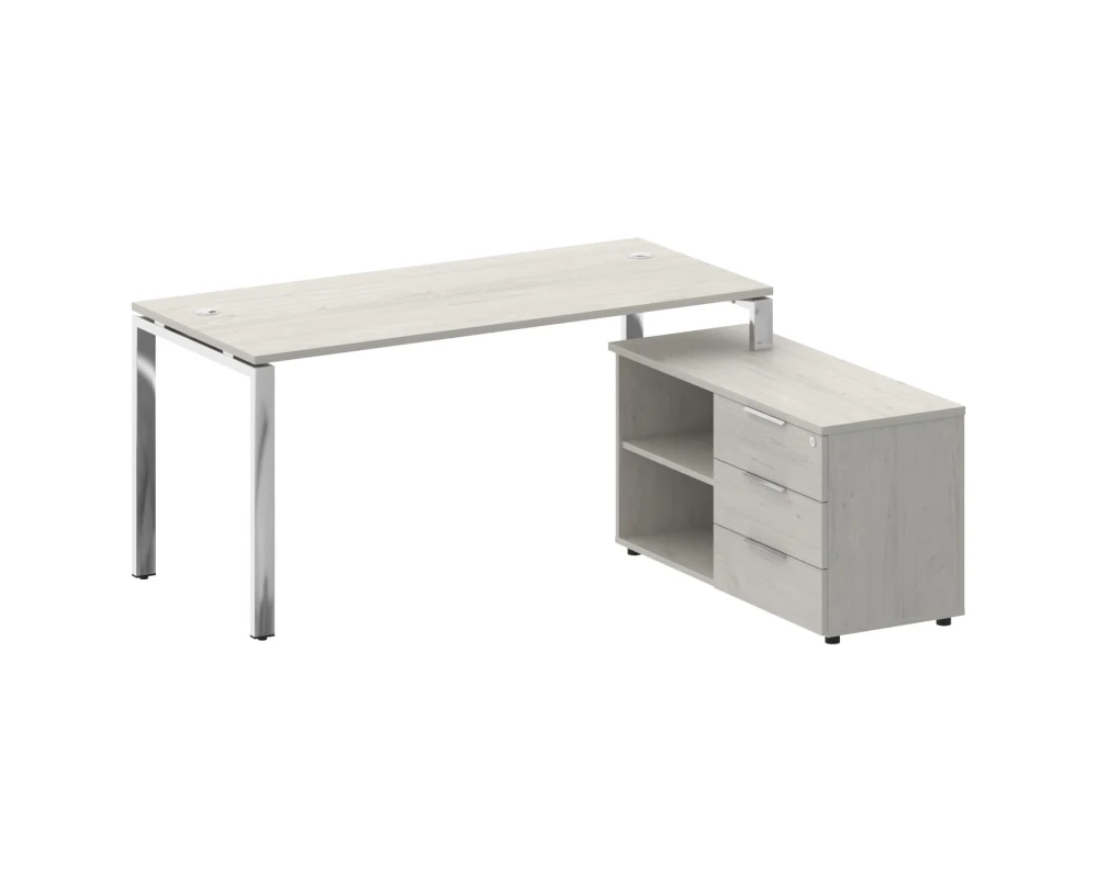 Стол рабочий руководителя с опорной тумбой правый 1700x1520x750 Метал Систем Директ / Metal System Direct