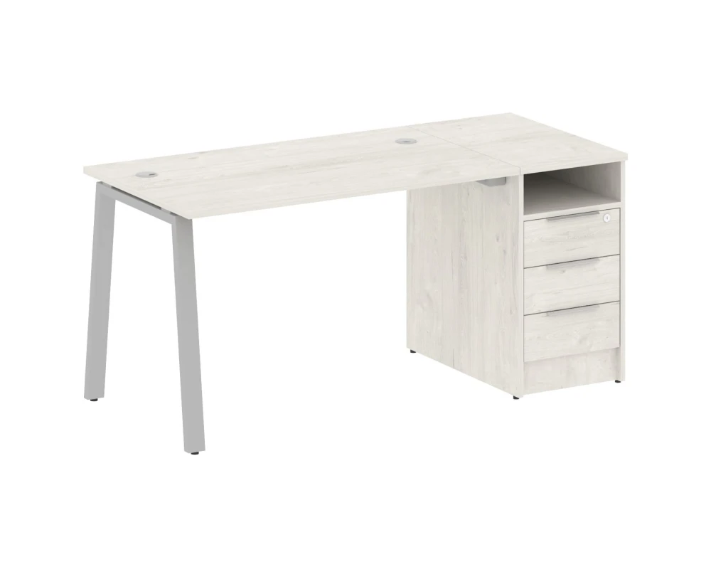 Рабочая станция на А-образном м/к с опорной тумбой 161,2x72x75 Метал Систем / Metal System