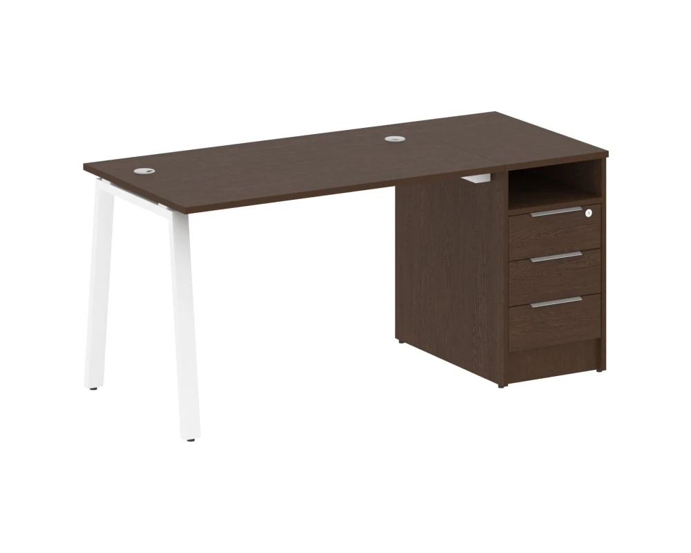 Рабочая станция на А-образном м/к с опорной тумбой 161,2x72x75 Метал Систем / Metal System