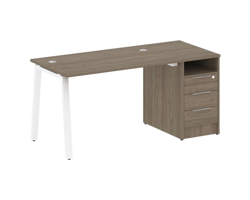 Рабочая станция на А-образном м/к с опорной тумбой 161,2x72x75 Метал Систем / Metal System