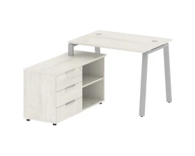 Рабочая станция на А-образном м/к с опорной тумбой левая 110x152x75 Метал Систем / Metal System images