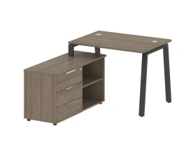 Рабочая станция на А-образном м/к с опорной тумбой левая 110x152x75 Метал Систем / Metal System images