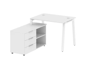 Рабочая станция на А-образном м/к с опорной тумбой левая 110x152x75 Метал Систем / Metal System images