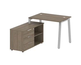 Рабочая станция на А-образном м/к с опорной тумбой левая 110x152x75 Метал Систем / Metal System images