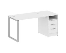 Рабочая станция на О-образном м/к с опорной тумбой 161,2x72x75 Метал Систем / Metal System images