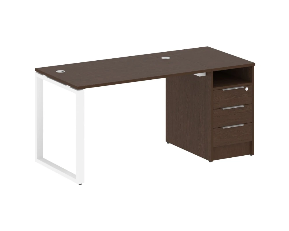 Рабочая станция на О-образном м/к с опорной тумбой 161,2x72x75 Метал Систем / Metal System