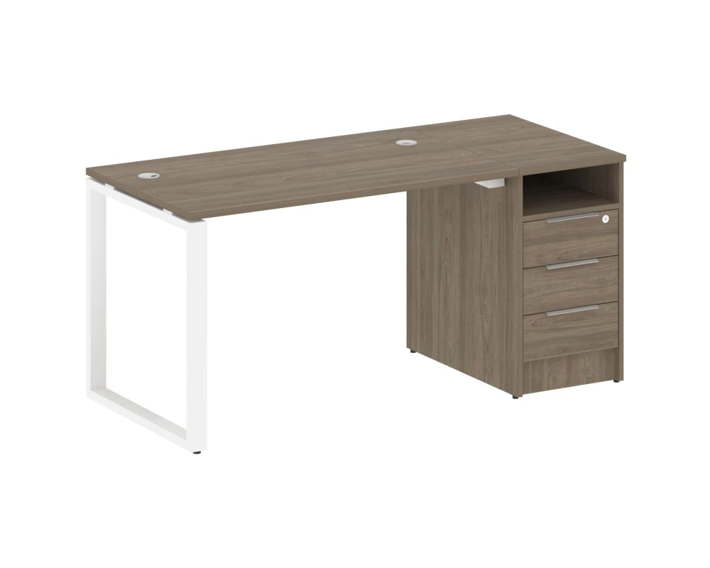 Рабочая станция на О-образном м/к с опорной тумбой 161,2x72x75 Метал Систем / Metal System