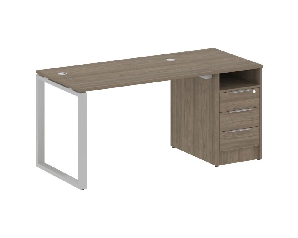 Рабочая станция на О-образном м/к с опорной тумбой 161,2x72x75 Метал Систем / Metal System