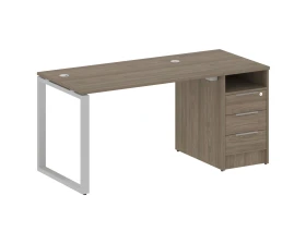 Рабочая станция на О-образном м/к с опорной тумбой 161,2x72x75 Метал Систем / Metal System images