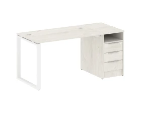 Рабочая станция на О-образном м/к с опорной тумбой 161,2x72x75 Метал Систем / Metal System images