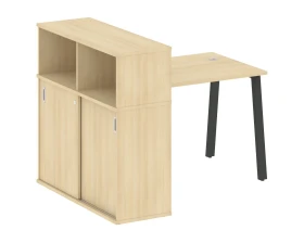 Стол письменный на А-образном м/к с опорным шкафом-купе 141x112x109,8 Метал Систем / Metal System images