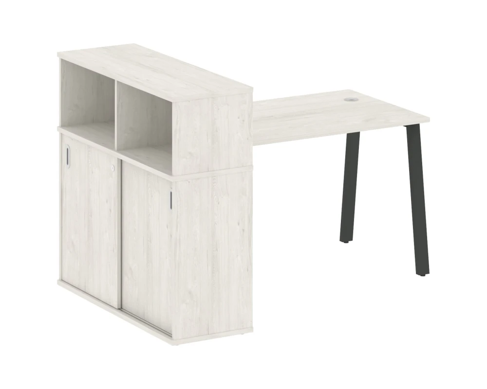 Стол письменный на А-образном м/к с опорным шкафом-купе 161x112x109,8 Метал Систем / Metal System