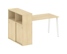 Стол письменный на А-образном м/к с опорным шкафом-купе 181x112x109,8 Метал Систем / Metal System images