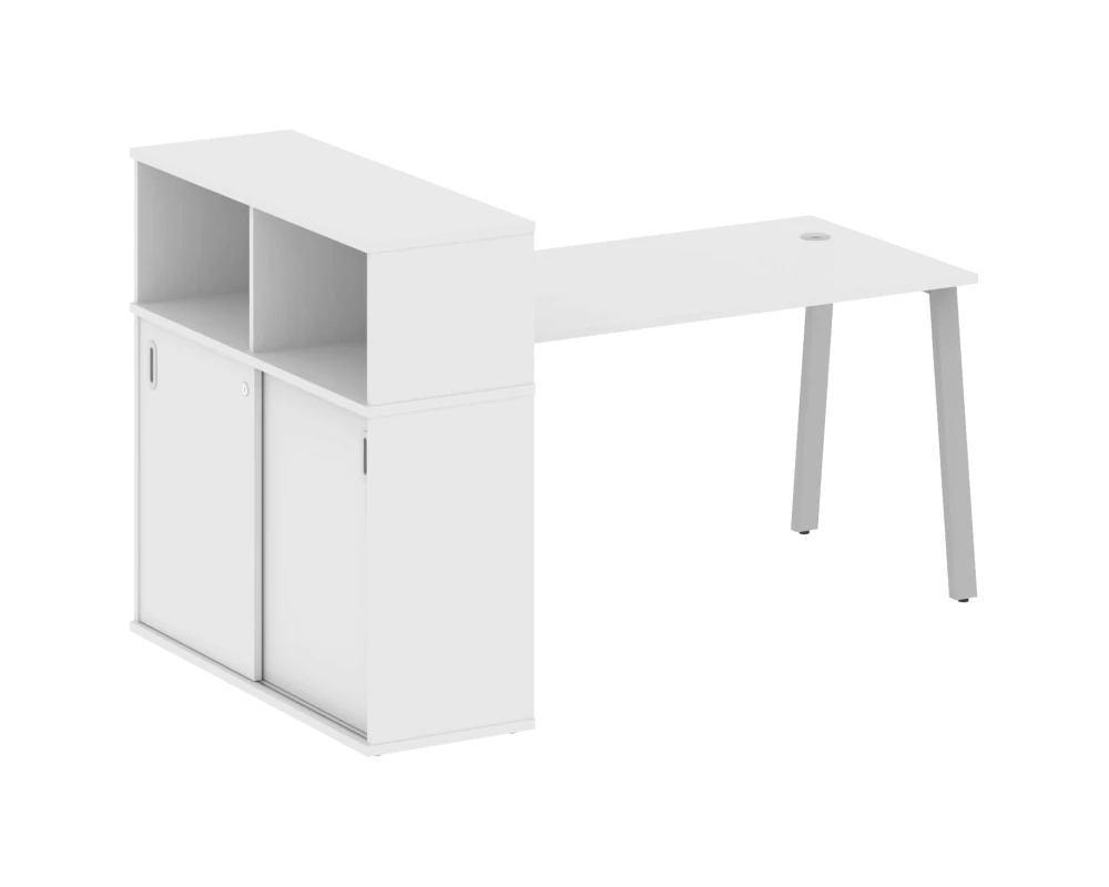 Стол письменный на А-образном м/к с опорным шкафом-купе 181x112x109,8 Метал Систем / Metal System