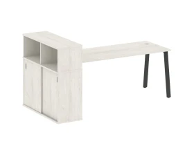 Стол письменный на А-образном м/к с опорным шкафом-купе 221x112x109,8 Метал Систем / Metal System images