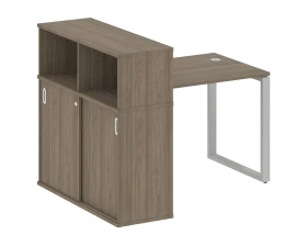 Стол письменный на О-образном м/к с опорным шкафом-купе 141x112x109,8 Метал Систем / Metal System images