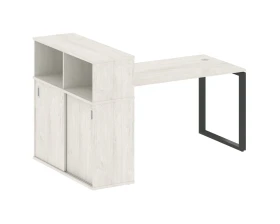 Стол письменный на О-образном м/к с опорным шкафом-купе 181x112x109,8 Метал Систем / Metal System images