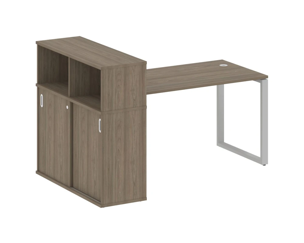 Стол письменный на О-образном м/к с опорным шкафом-купе 181x112x109,8 Метал Систем / Metal System