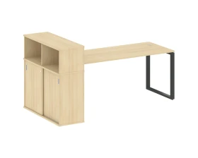 Стол письменный на О-образном м/к с опорным шкафом-купе 221x112x109,8 Метал Систем / Metal System images