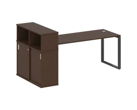 Стол письменный на О-образном м/к с опорным шкафом-купе 221x112x109,8 Метал Систем / Metal System images