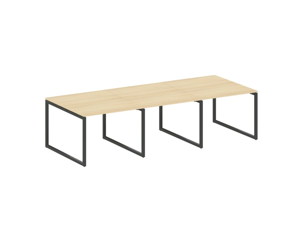 Перег. стол (3 столешницы) на О-оразном м/к 3000x1235x750 Метал Систем Куатро 4х4 / Metal System Quattro 4x4