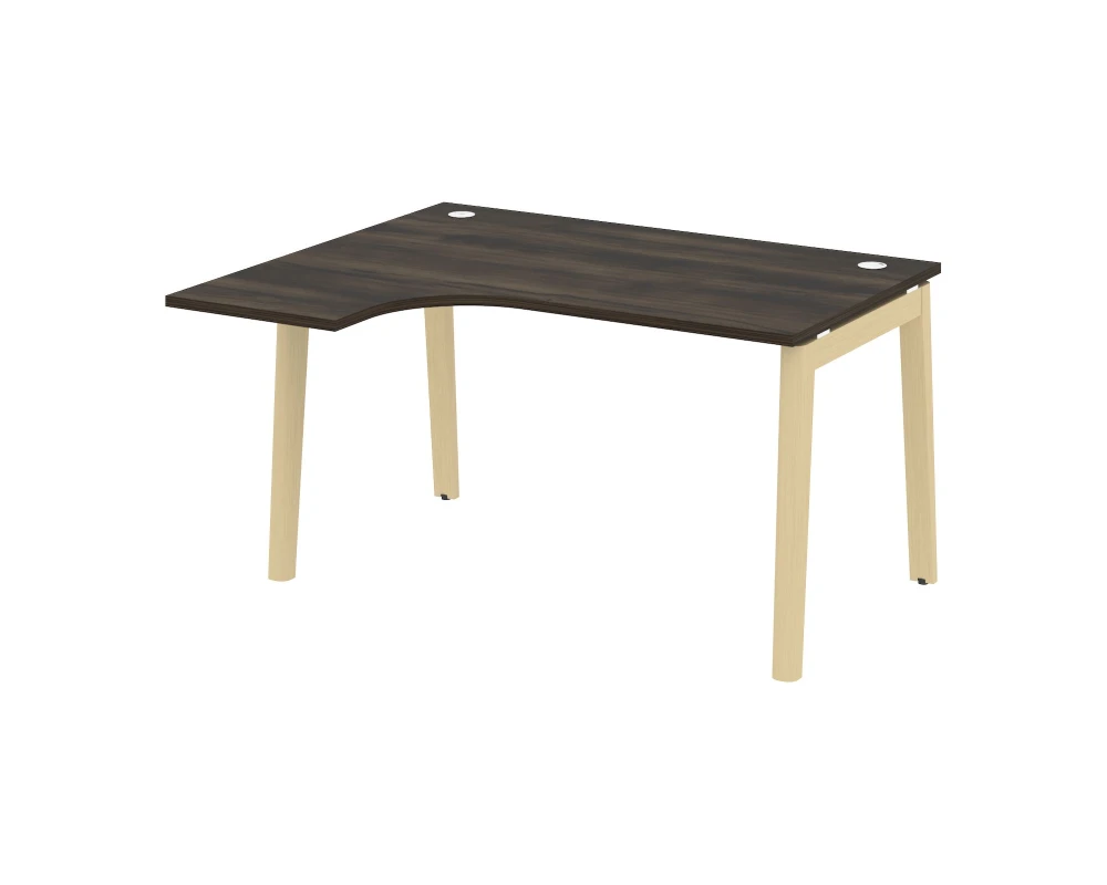 Стол эргономичный левый, опоры - массив дерева 138x118x75 Оникс Вуд / Onix Wood