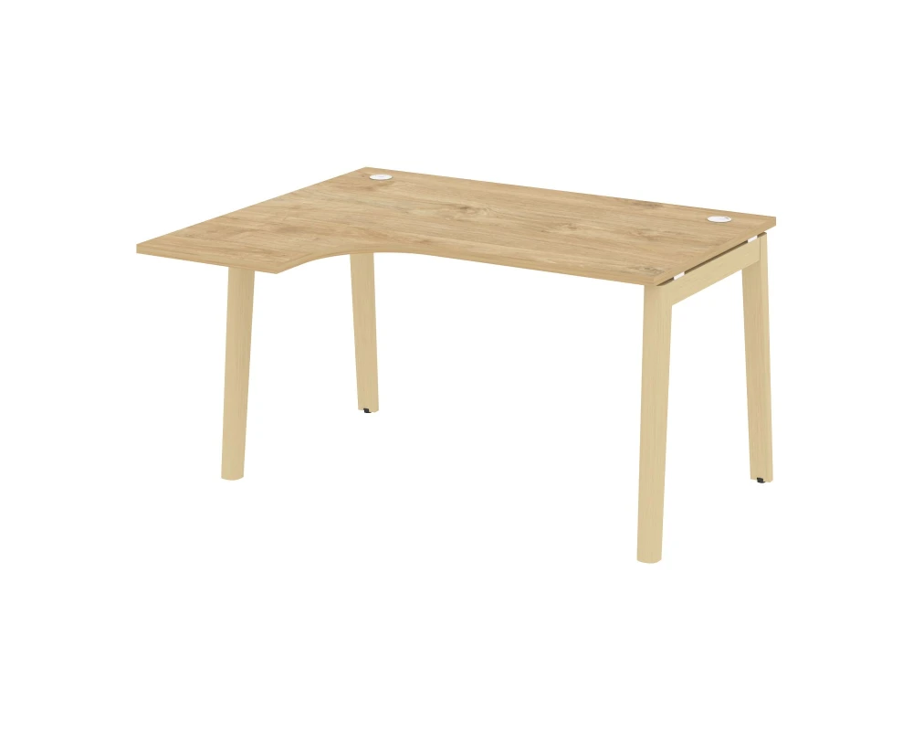 Стол эргономичный левый, опоры - массив дерева 138x118x75 Оникс Вуд / Onix Wood