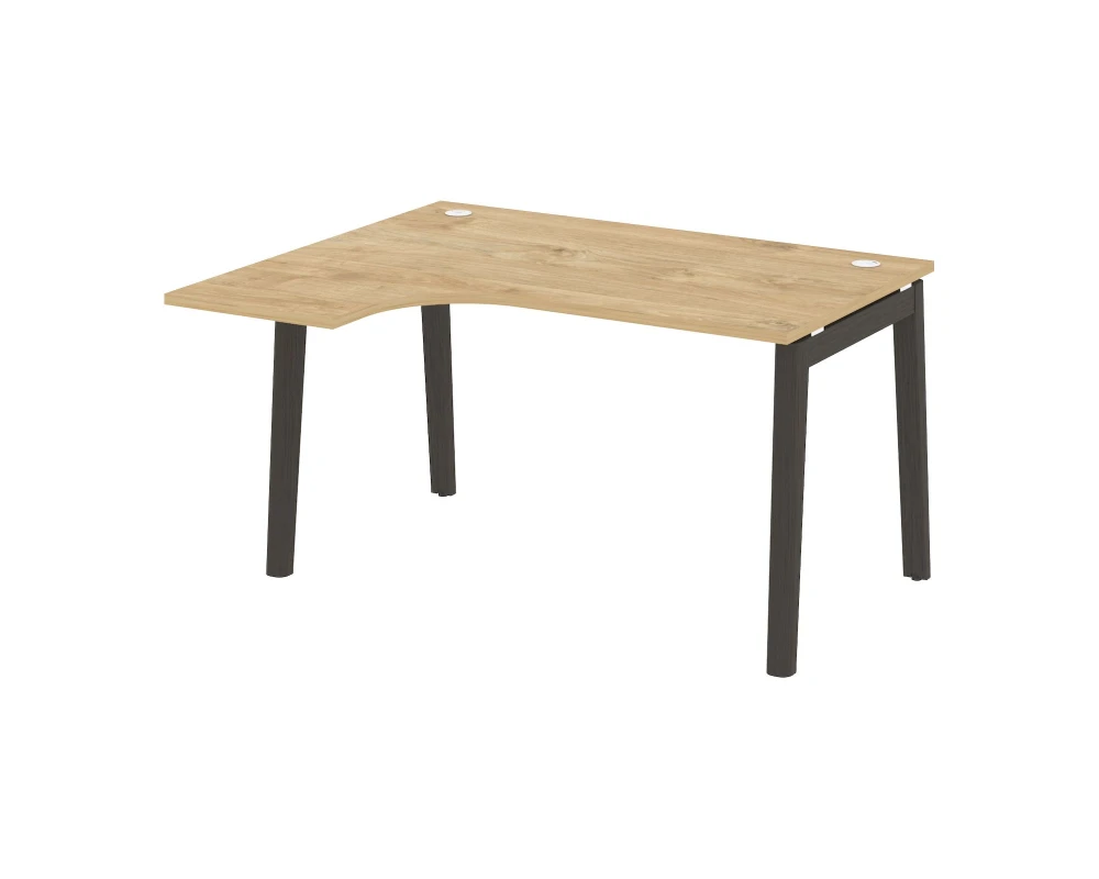 Стол эргономичный левый, опоры - массив дерева 138x118x75 Оникс Вуд / Onix Wood