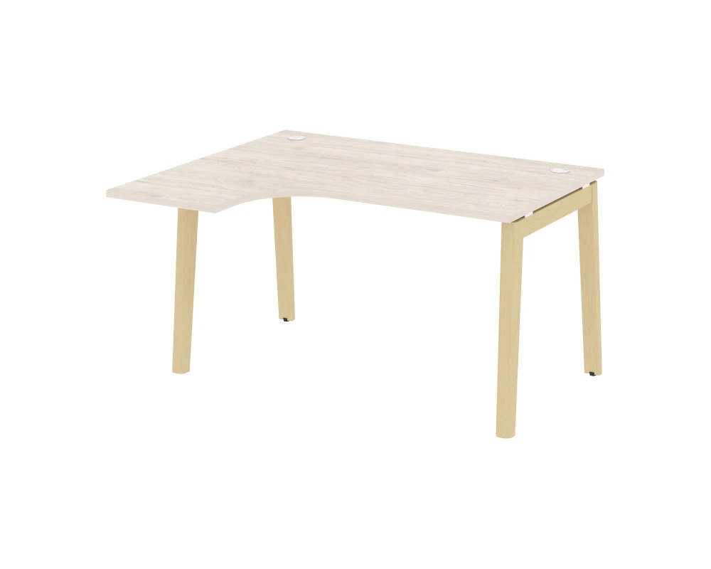 Стол эргономичный левый, опоры - массив дерева 138x118x75 Оникс Вуд / Onix Wood